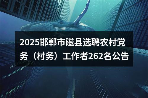 2025邯郸市磁县选聘农村党务（村务）工作者262名公告 图片