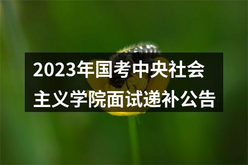 2023年国考中央社会主义学院面试递补公告 图片