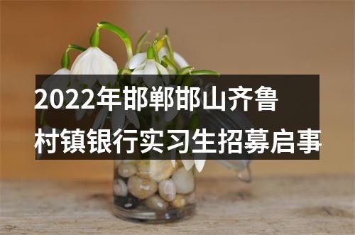 2022年邯郸邯山齐鲁村镇银行实习生招募启事 图片